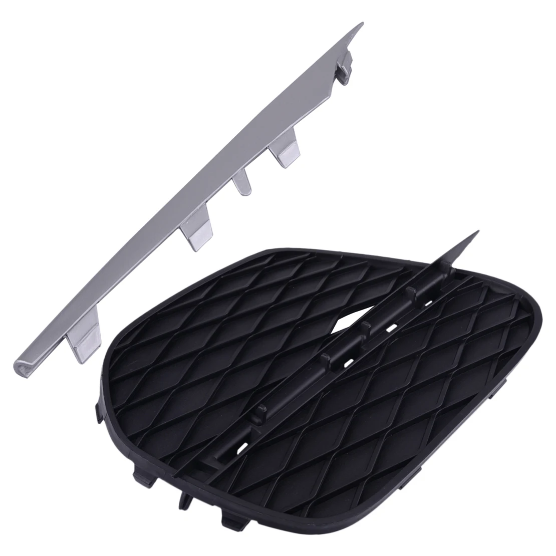 ABS Front Left Bumper Lower Grille & Silver Molding Strip fit for BMW X5 E70 2011 2012 2013 51 11 7 222 859 51117222847