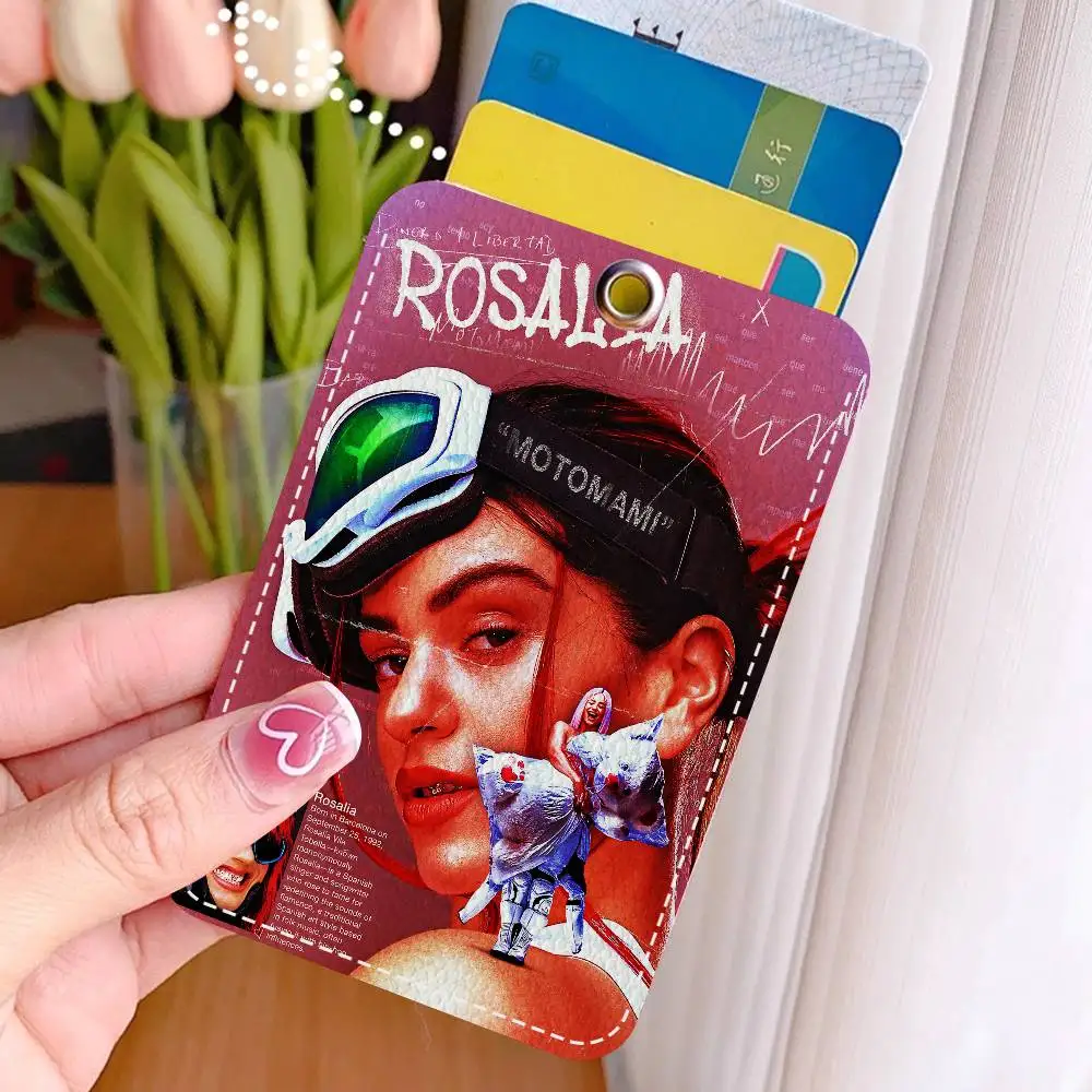 Singer R-rosalia 1Pc Access Card Case Leather Card Holder Keychain Key Ring Door Access Tags ID Card Case Keychain