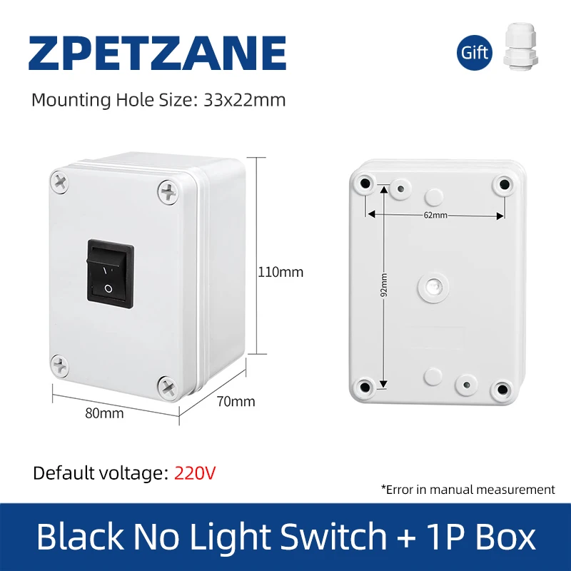 Two Positions Ship Type Rocker Switch Button Box KCD4 Light And Conceal Installation 86mm With Light Waterproof Self-locking