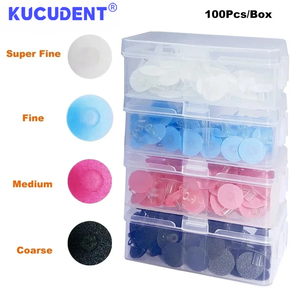 100Pcs Dental Polishing Discs Set Composite Finishing Wheels for Teeth Whitening Contouring Various Grits for Dentistry