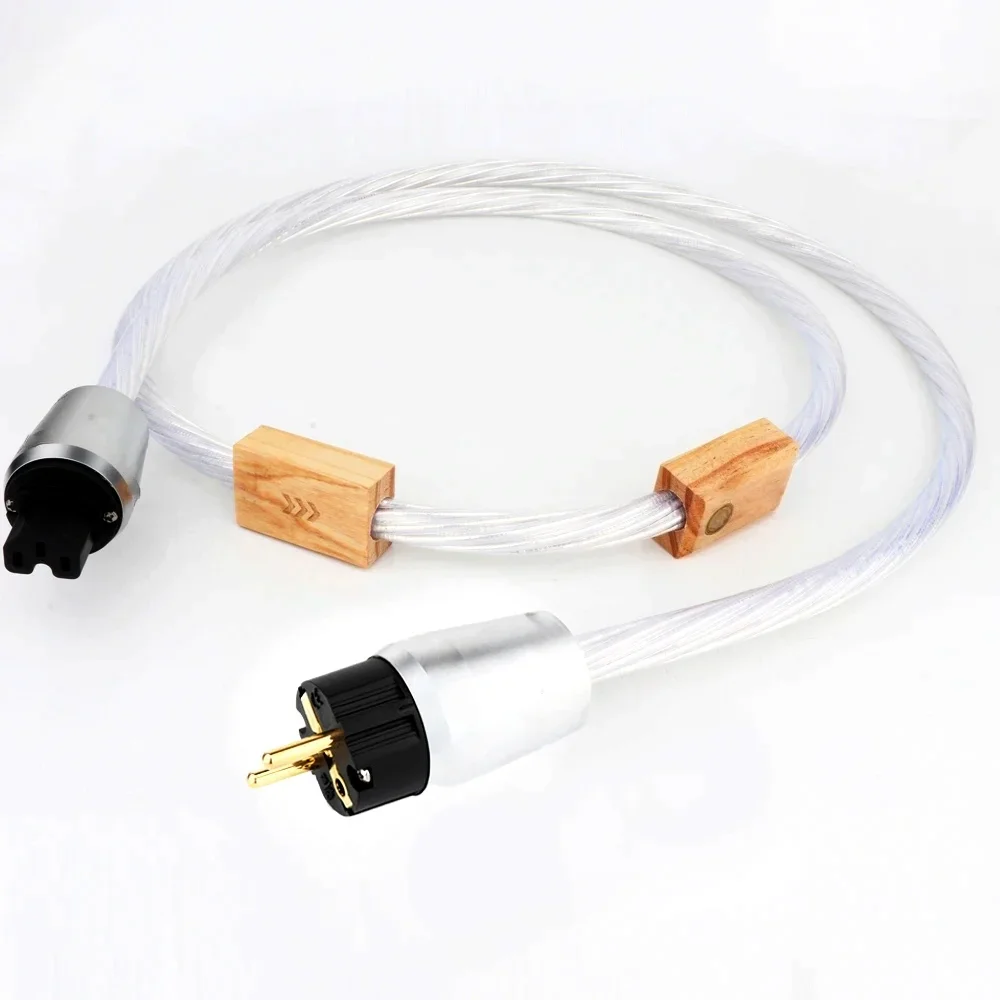 

hifi power cable 8N OFC Copper power cord audiophile schuko US/EU hifi cable power audio cable with Gold plated Plug