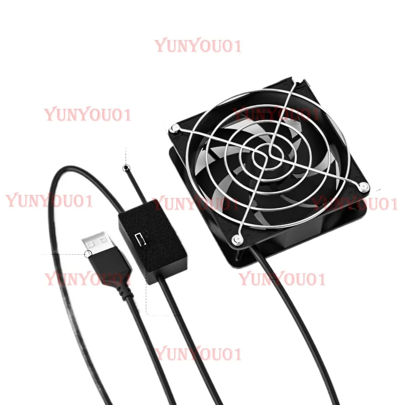 Low voltage household weak current box with temperature control, multi-purpose USB cooling fan, cooling radiator