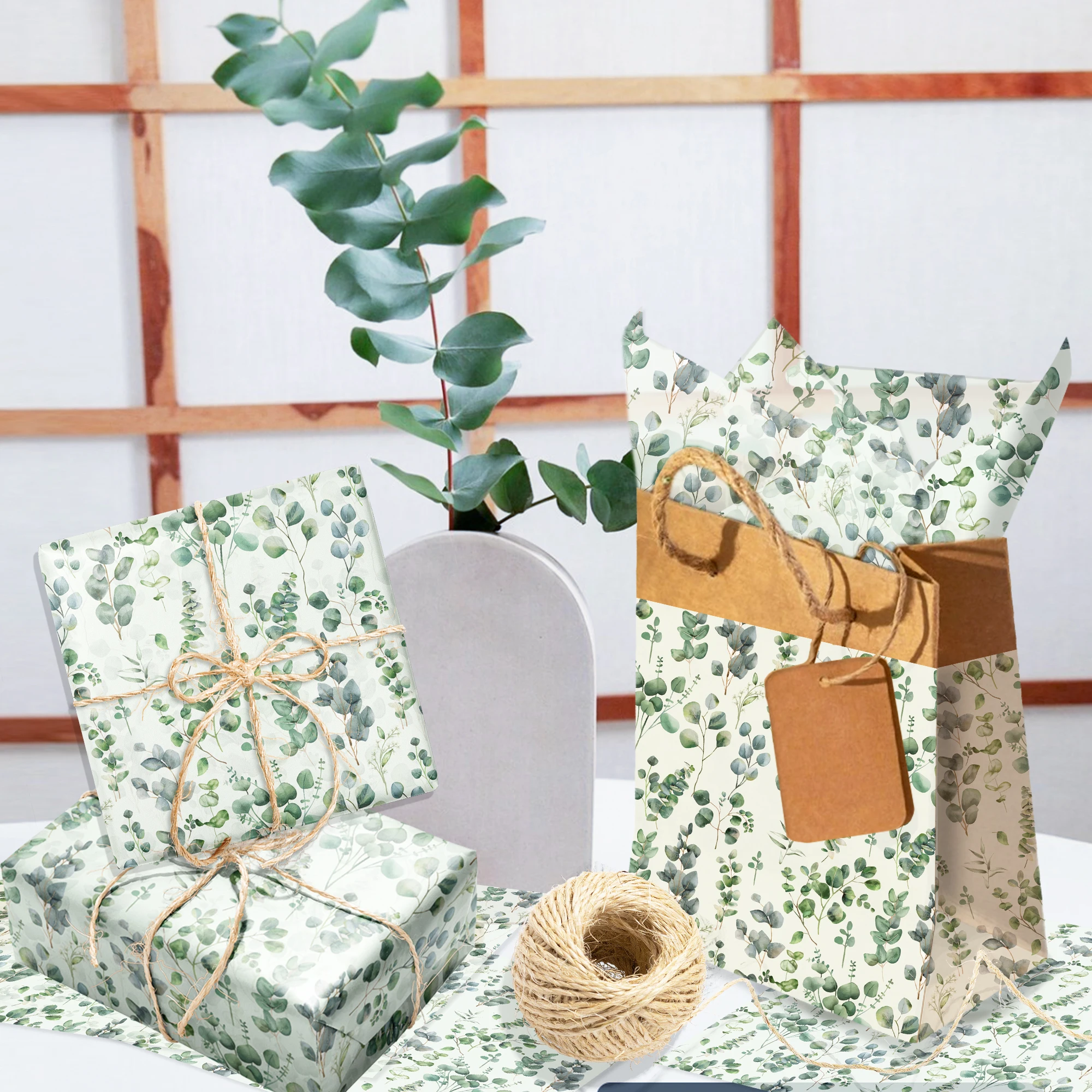 Eucalyptus Leaves Tissue Paper Snow Pear Paper Gift Wrapping Packaging Paper Ideal for Birthdays, Weddings, and Party view 6