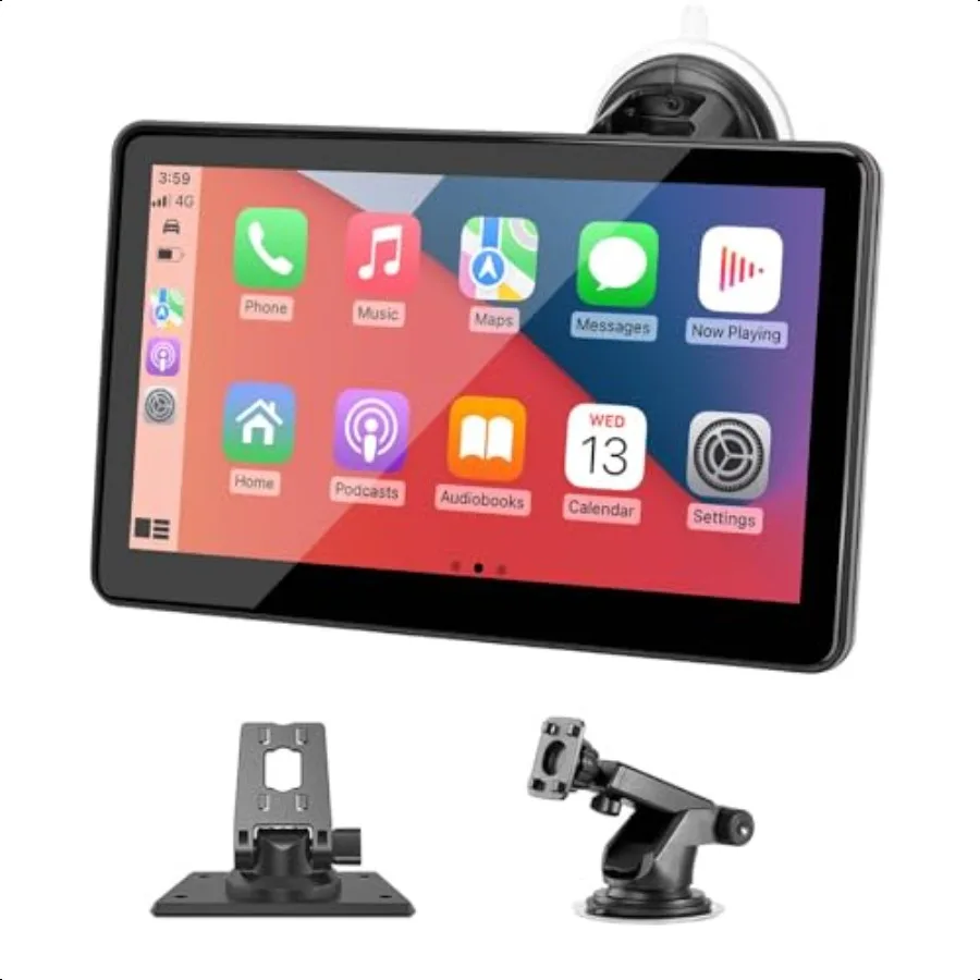 

Portable Wirel CarPlay Screen for Car 7 HD Touch Screen for Car with Apple CarPlay Android Auto Pantalla para Carros with Bluet