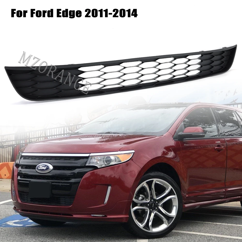 Front Bumper Mesh Grille for Ford Edge 2011 - 2014 ABS Black Replacement BT4Z17K945A Middle racing grille Car Accessories