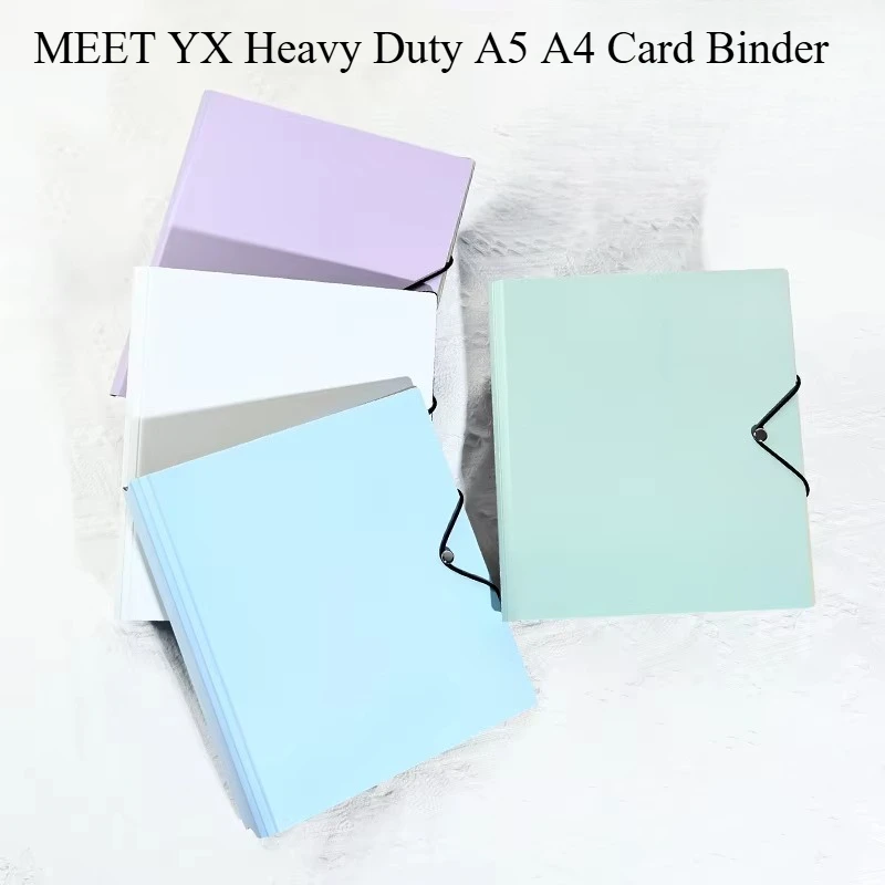 Heavy Duty A5 Card Binder W/ 55mm Large D-Rings 3-Ring Thick Photo Card Album W/ Elastic Band for K-pop Collection