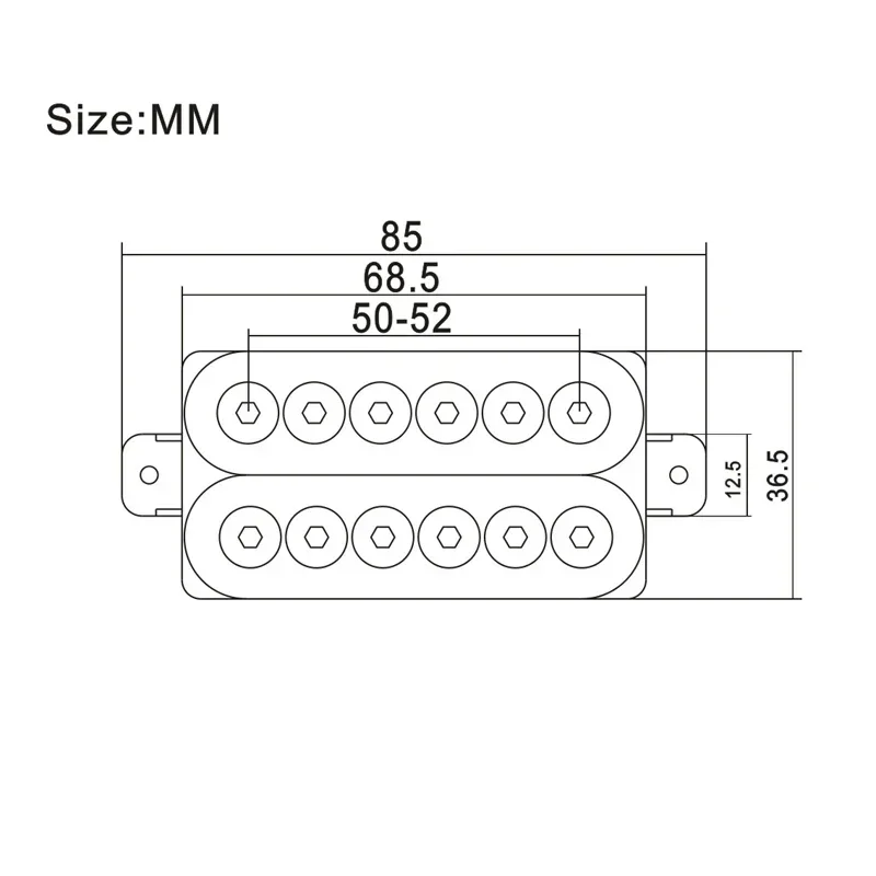 Adjustable Metal Double Coil Electric Guitar Pickups Humbucker Neck and Bridge Guitar Parts Punk Transparent