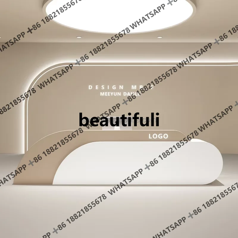Modern Luxury Double-Layer Multi-Position Reception Desk Salon Furniture Lobby Reception Bank Shopping Mall Checkstand