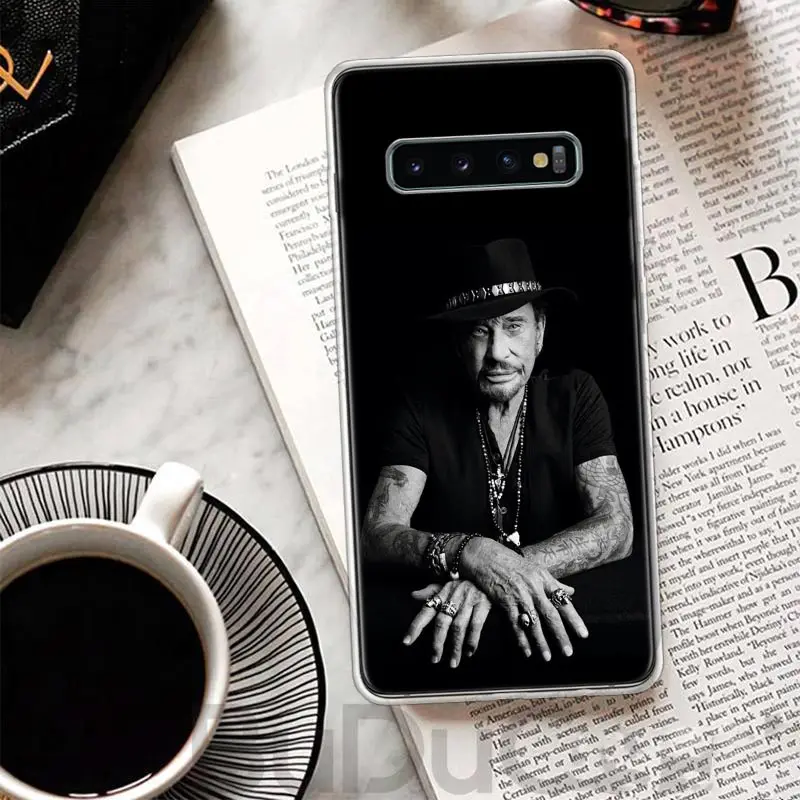 Johnny Hallyday Music Cover For Samsung Galaxy S23 S22 S24 Ultra S21 Plus S20 FE Phone Case S10 + S10E S9 S8 Print Coque