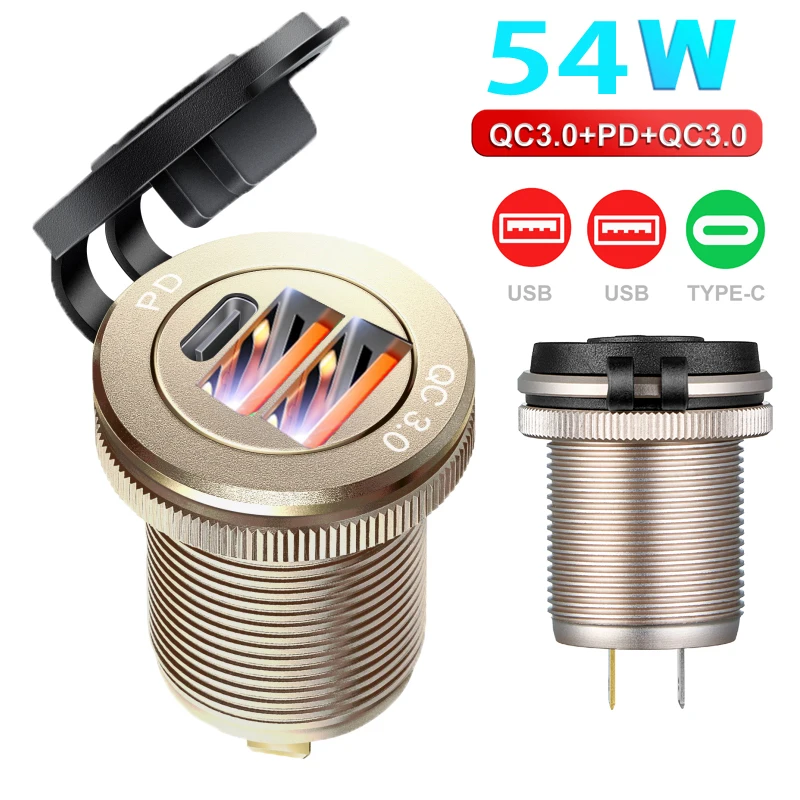 

12v car usb charger fast charge Quick socket Aluminum QC3.0 12v recessed usb socket for bmw f30 bmw f10 f20 e39 accessories