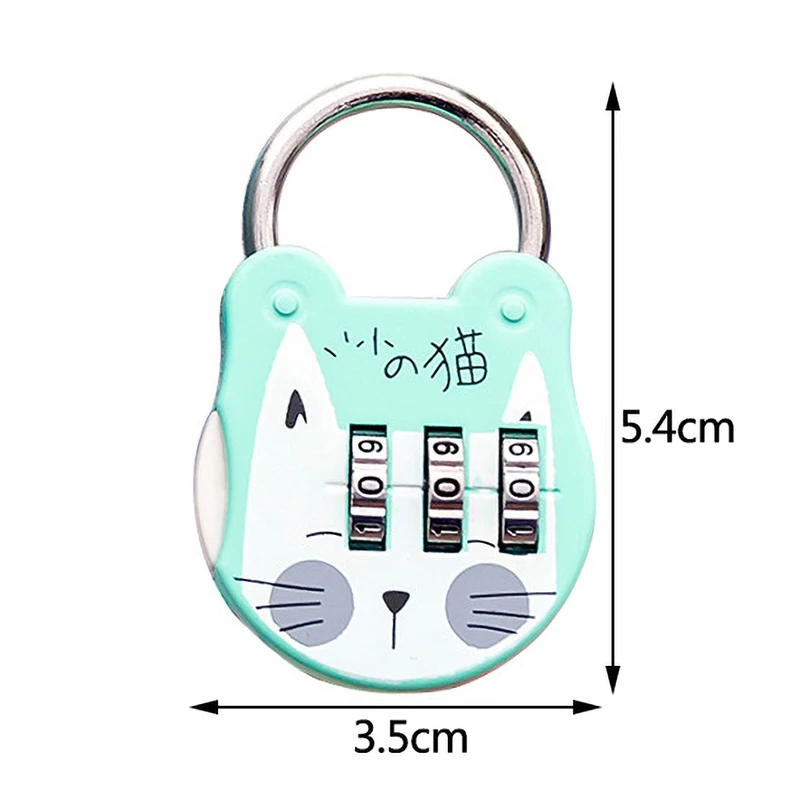 【F】1 шт., кодовый номерной замок с милым котом, противоугонный высокопрочный точный мини-замок для багажа, чемодана с номером пароля для ящика в общежитии