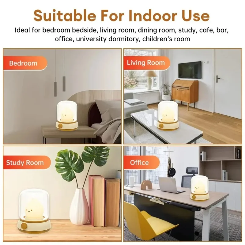Lampe à huile Vintage, rechargeable par USB, minuterie infinitamente variable, veilleuse douce, pour bébé, soins oculaires, compagnon de sommeil