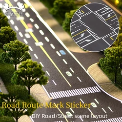 5pcs Miniature City Road Sticker Straight Crossroad Route Sign 1:50 1:75 1:100 HO O Scale Railway Building Street Scene Accessor