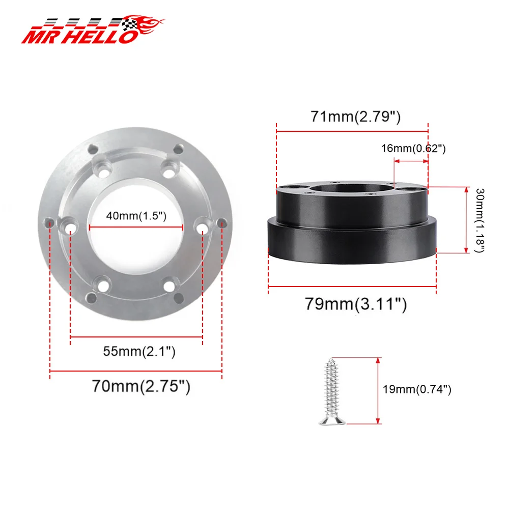 For Logitech G29 G920 G923 70MM Steering Wheel Adapter Plate 13 Inch PCD Racing Steering Wheel Car Game Modification