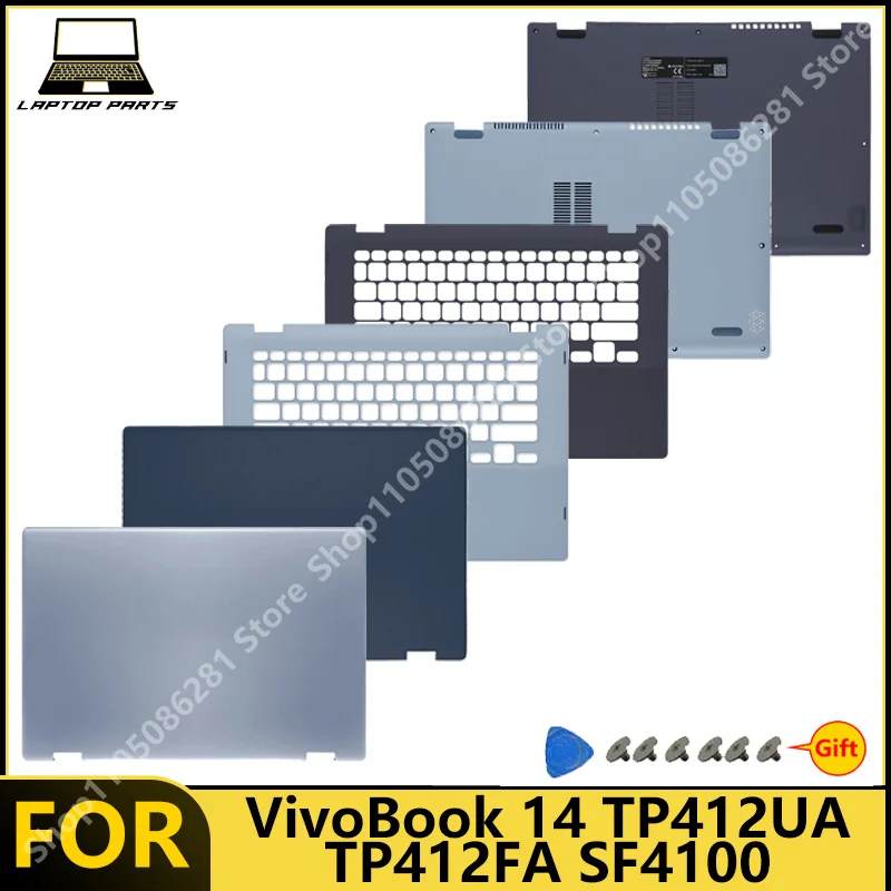 For VivoBook 14 TP412UA TP412FA SF4100 Laptop LCD Back Cover  Palm Rest Bottom Case New replacement parts