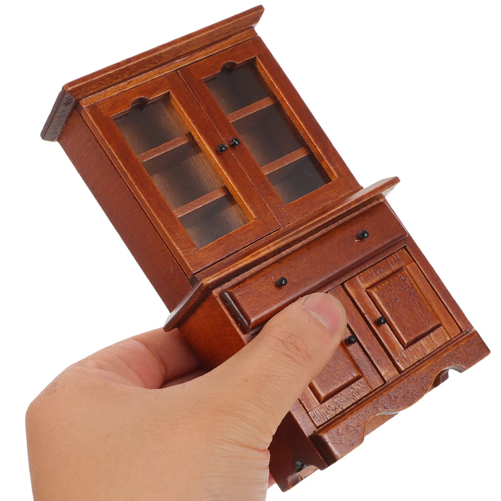 

Миниатюрная мебель для микросцен: реалистичный книжный шкаф для кукольного домика, деревянный комод с ящиками, масштаб 1:12, декоративный элемент