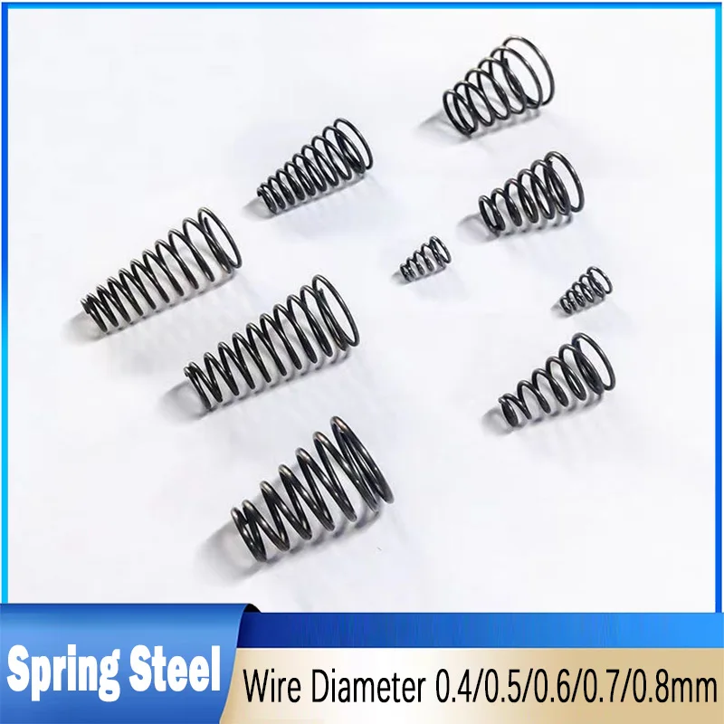 10Pcs Spring Steel Tower Springs Wire Diameter 0.4/0.5/0.6/0.7/0.8mm Conical Cone Compression Spring Pressure Spring
