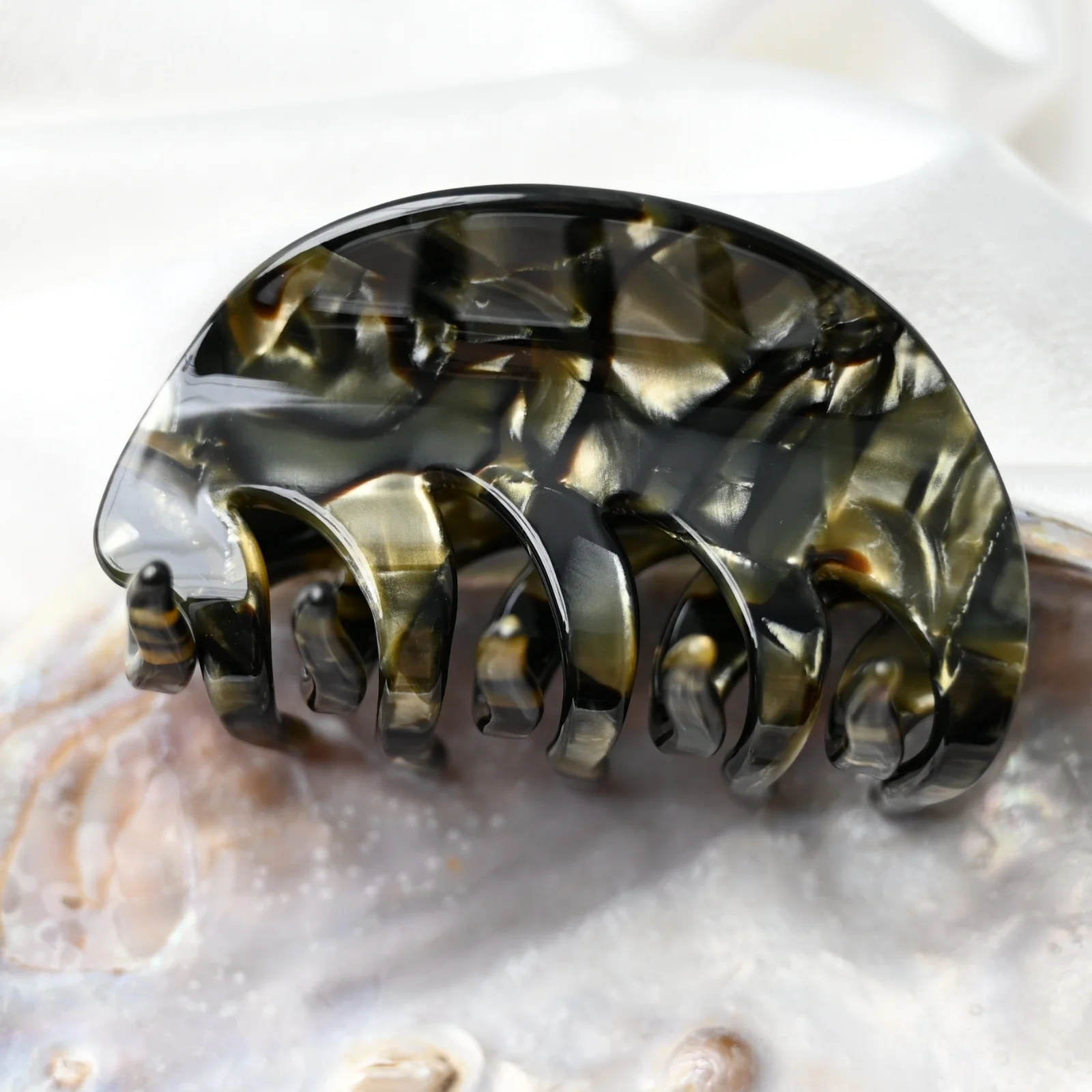 

Prettyou 3"/ 7.6cm Handmade Celluloid French Design Acetate Clip Luxury Barrettes Hair Claw Tortoise Shell Fashion Accessories