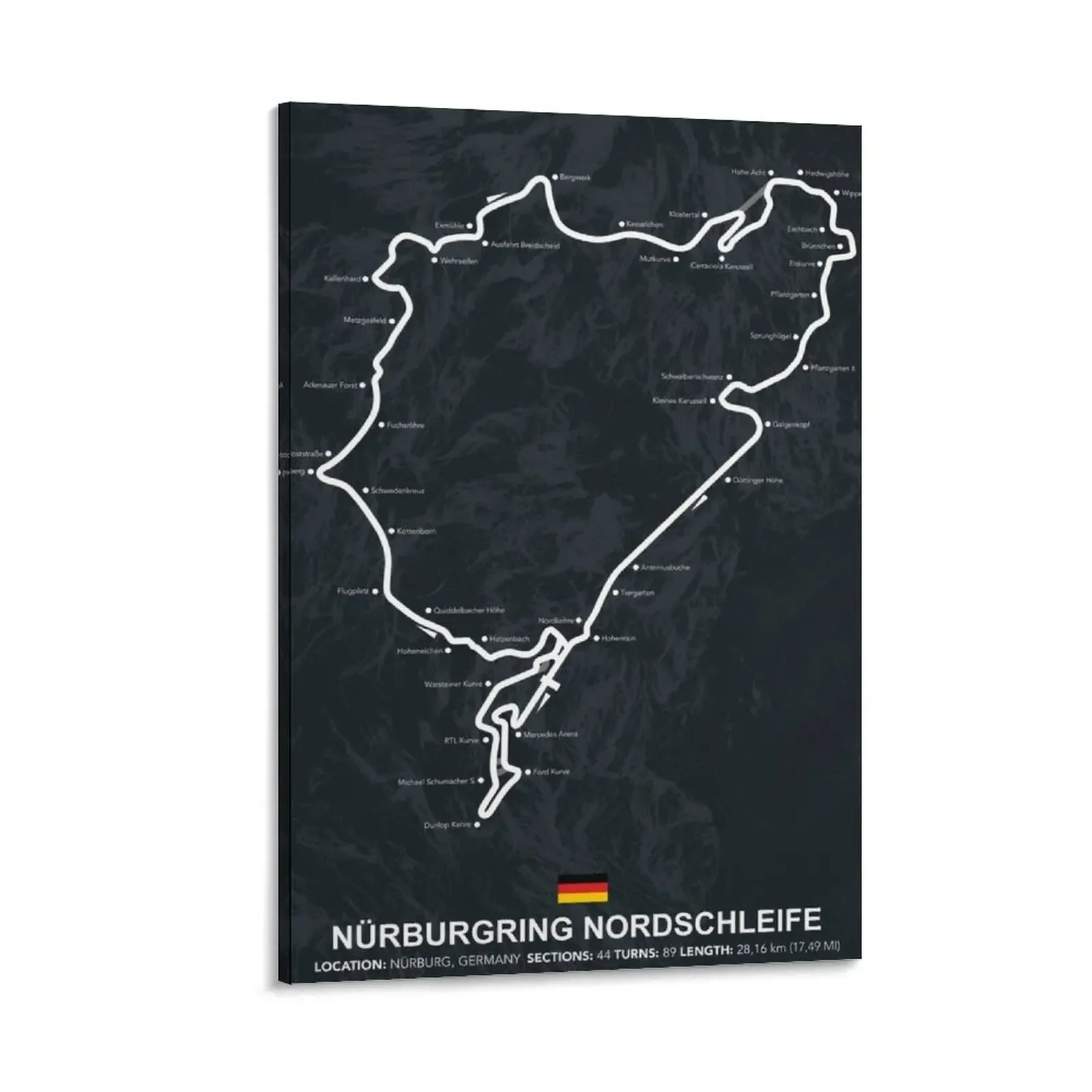 

Nürburgring Nordschleife - Racetack Map Canvas Painting wall art Decoration wall room decor