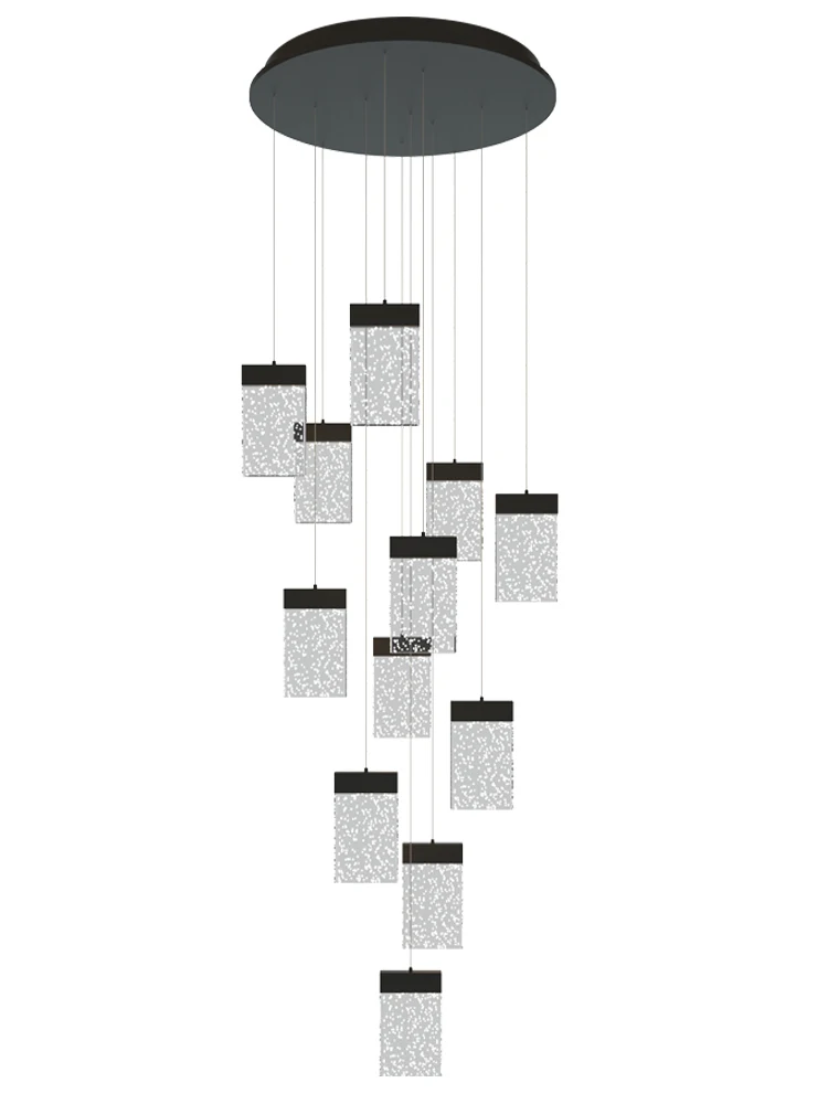 Imagem -05 - Longa Escadaria Bolha Cristal Chandelier Lâmpada Lobby do Hotel de Luxo Stairwell Grande Led Chandelier Iluminação do Projeto l xl 100500cm