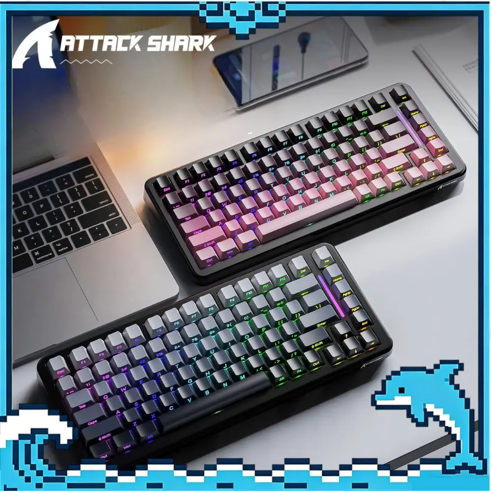Attack Shark M86 Mechanical Keyboard Tri-Mode Wireless 82 Keys RGB Backlit Hot-Swap Gasket 4000mAh Large Battery Gaming Keyboard