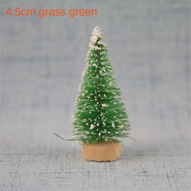 12Pcs Mini Christmas Tree Ornament Small Artificial Pine Sisal Snow Landscape Xmas Trees Christmas Tabletop Navidad Decor Gifts