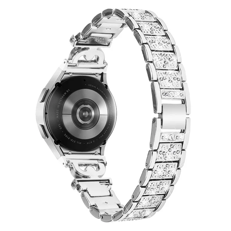 

For Samsung Galaxy Watch6 40mm 44mm / Watch6 Classic 43mm 47mm / Watch 5 40mm 44mm / Watch4 40mm 44mm Stainless Steel 3-Bead Rhi