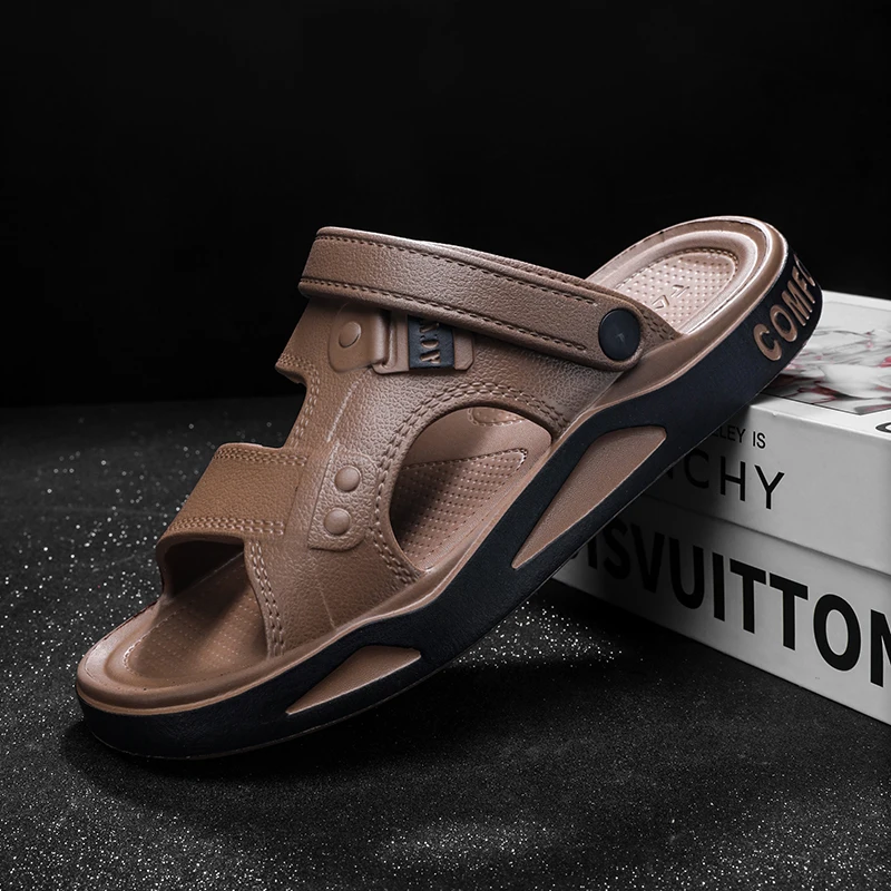 New Men's Trend Sandals Thick Sole Beach Summer Outer Wear Non-slip Wear-resistant Dual-use Driving Office EVA Soft Sole image 4