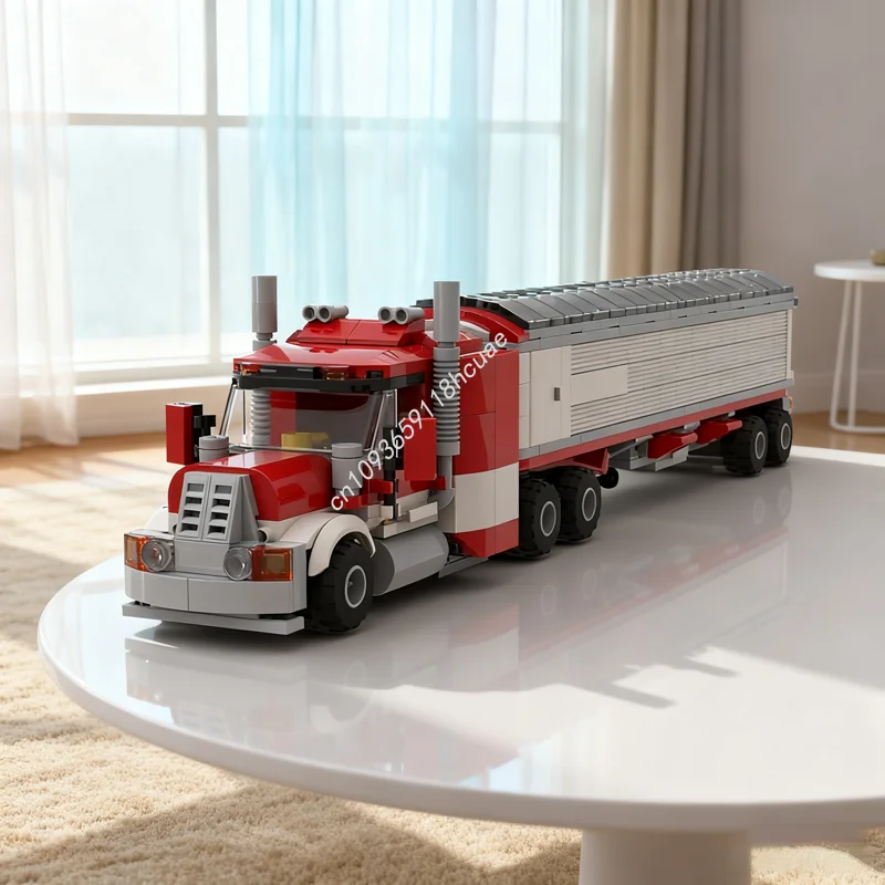 

585 шт. MOC транспортный грузовик зерно бункер прицеп модель строительные блоки рождественские подарки собрать DIY творческая образовательная игрушка для детей