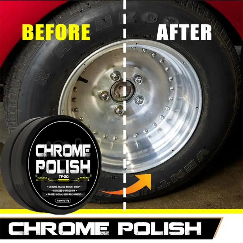 Chrome Cleaner Car Emblem Buffing Compound Car Chrome Plate Retreading Agent Metal Polish Restorer Car Rust Removal Cleaner For