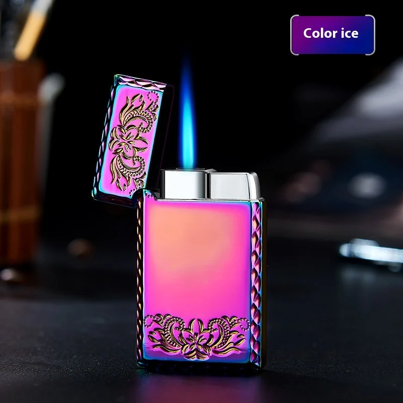 أحمر لهب النار يندبروف ولاعة معدنية السيجار المباشر الغاز أخف مقاوم للماء المحمولة ولاعة السجائر الدخان الملحقات للرجال