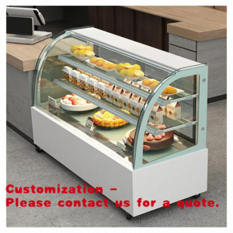 Customize.Floor-standing Commercial Double-layer Glass Automatic Defog Cake Display Refrigerator Supermarket Cake Shop