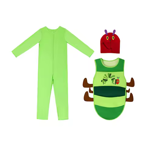 Adult Caterpillar Costume Cartoon Funny Caterpillar Animal Cosplay Clothes Unisex Caterpillar Cosplay for Stage Party Masquerade