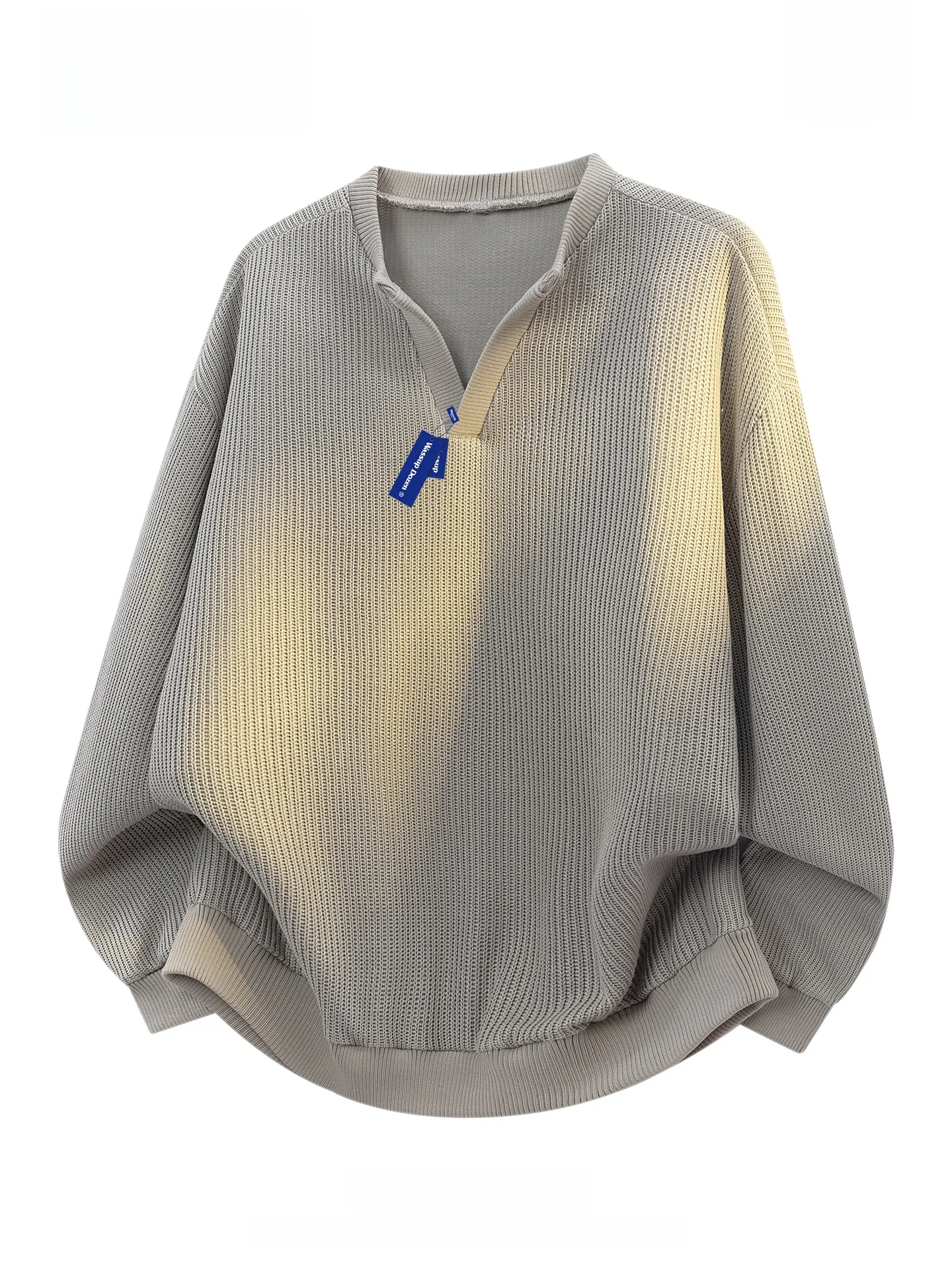 

Мужской джемпер Wassup Dozen: новый, повседневный, комфортный, дышащий, с V-образным вырезом, фактурной вязкой, длинным рукавом, свободного кроя, весенняя коллекция