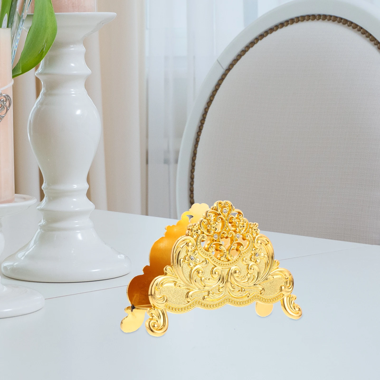 

Napkin Safe Wear Break Resistance Compact Size Space Saving Decorative Tissue Holder Exquisite Stand Tissue