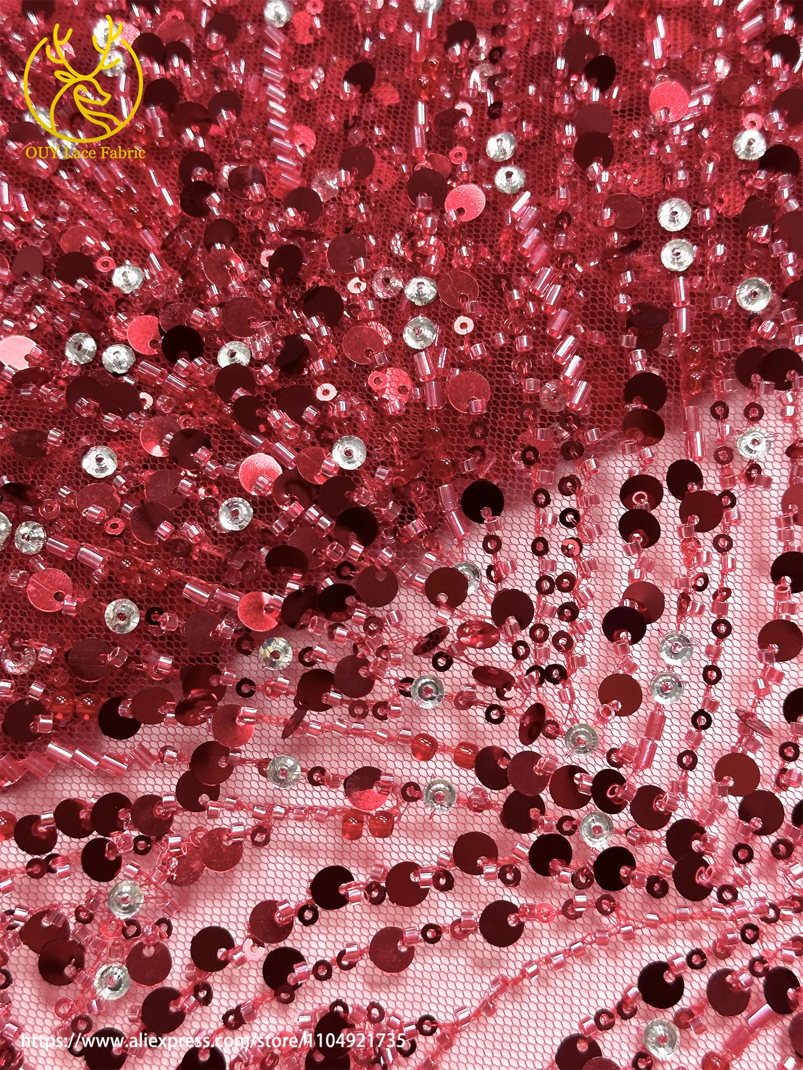 Goldene Afrikanische Pailletten-Perlen-Spitze für Bräutigamkleid 2026 Luxuriöse Französische Nigerianische Bestickte Tüllspitze für Partykleider – Detail 17