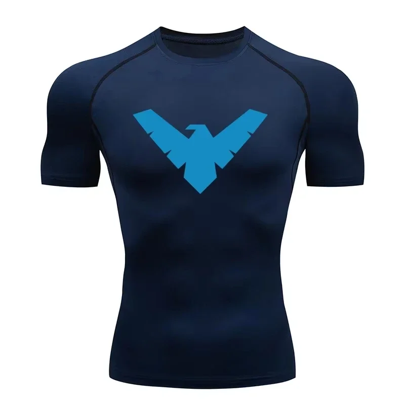 Herren Nightwing Shirt, schnelltrocknendes Laufshirt, Herren Sport-T-Shirt, Fitness-Shirt, Boxtraining-Oberteil – Detail 7