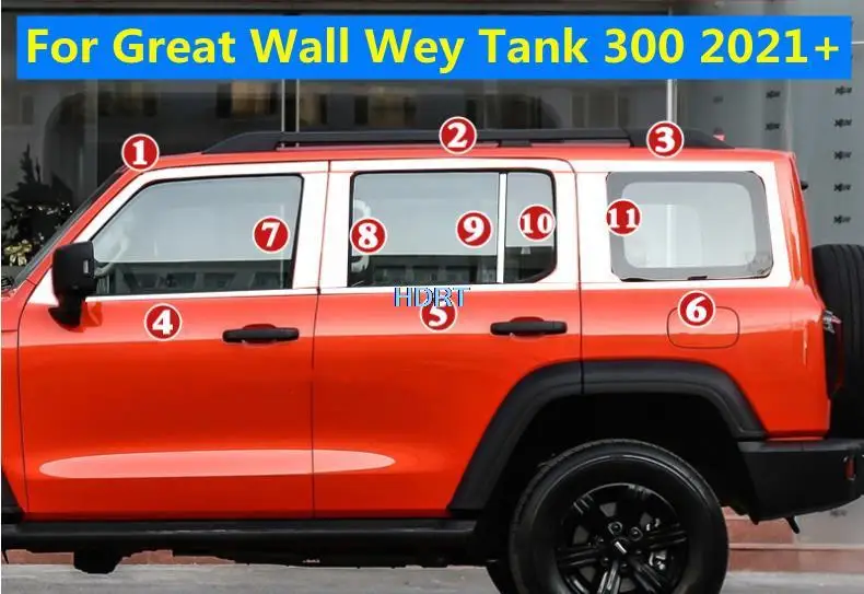 

Резервуар для Great Wall GWM Tank 300 WEY 2021 + Автомобильный резервуар из нержавеющей стали для бокового окна, Автомобильный Центральный столбик, защитная литье