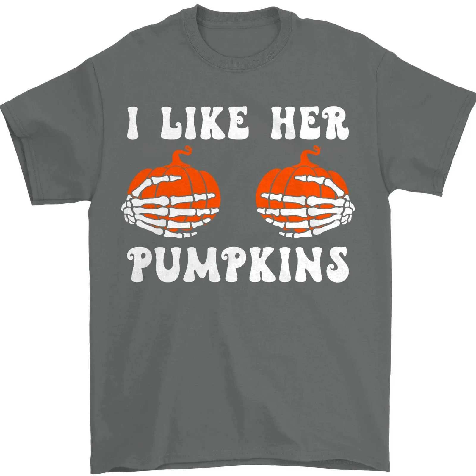 أنا أحب لها القرع مضحك هالوين قميص الهيكل العظمي الأيدي الأزواج المحملة