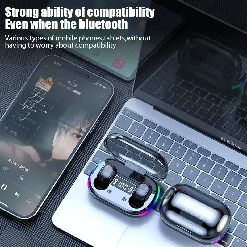 

with Mic Wireless Bluetooth Headset K10 TWS Air Pro Fone Bluetooth Earphones Wireless Headphones For Xiaomi LED Display Earbuds