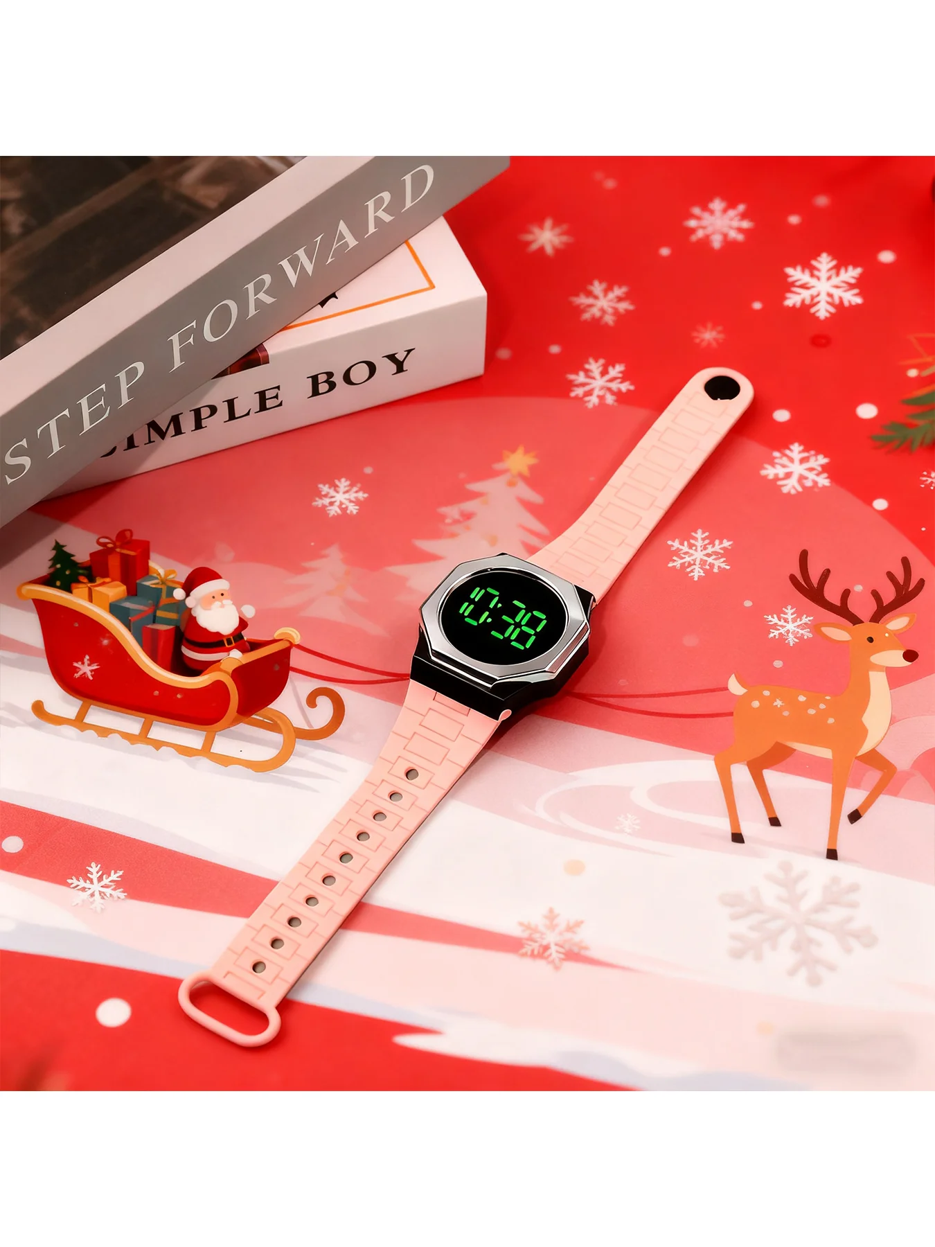 

1 шт. новый стильный и простой квадратный электронный студенческий часы с большими светодиодными цифрами, подходящие для занятий спортом и повседневного использования.