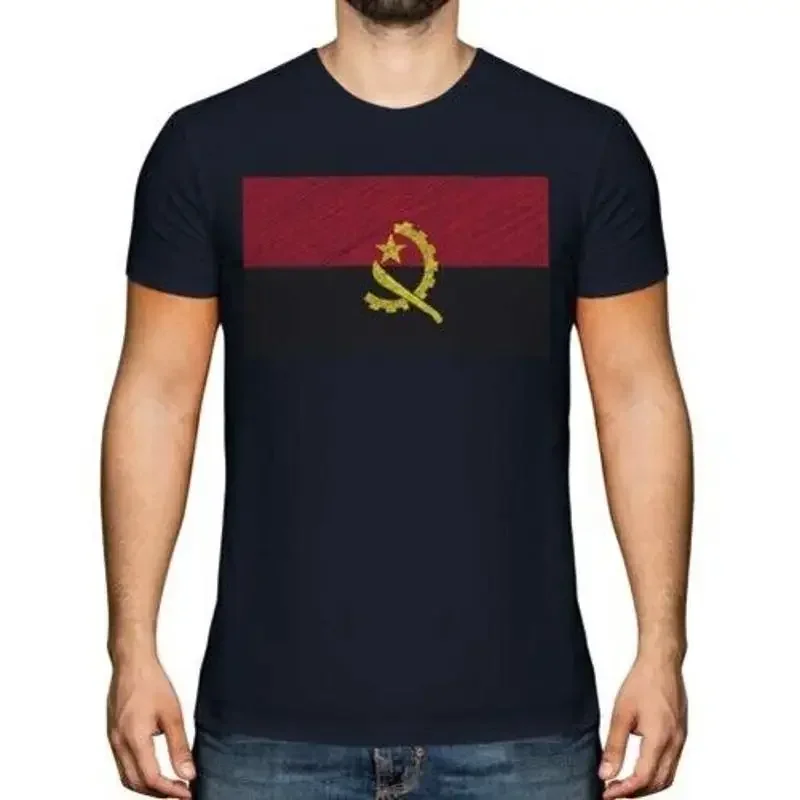 Angola Scribble Flagge Herren T-Shirt Geschenk Angolanischer Fußball