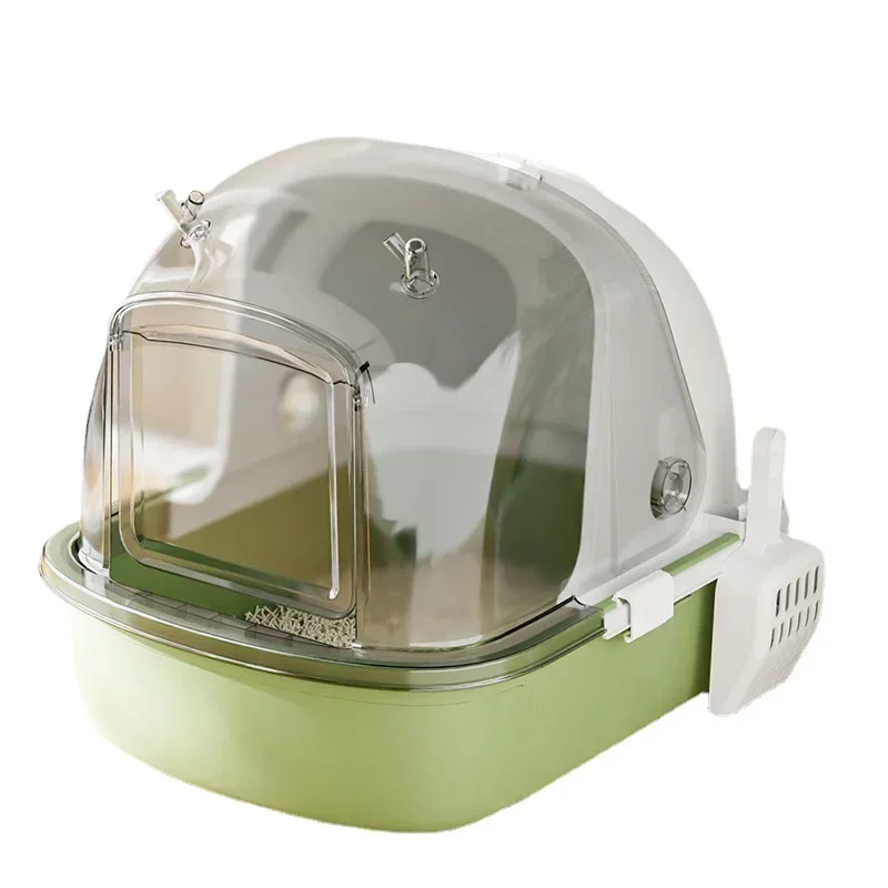 

Extra Large Cat Litter Box Fully Enclosed Toilet for Cat Convenient Drawer Cats' Sandbox Transparent Visible Cat Crate