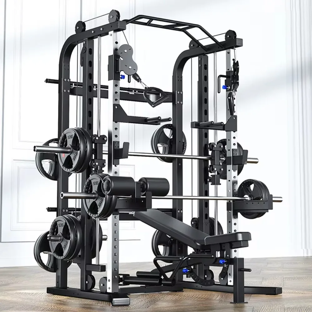 Multifunction Smith Machine Commercial Gantry Squat Rack Bench Press Home Gym Comprehensive Strength Trainer Fitness Equipment