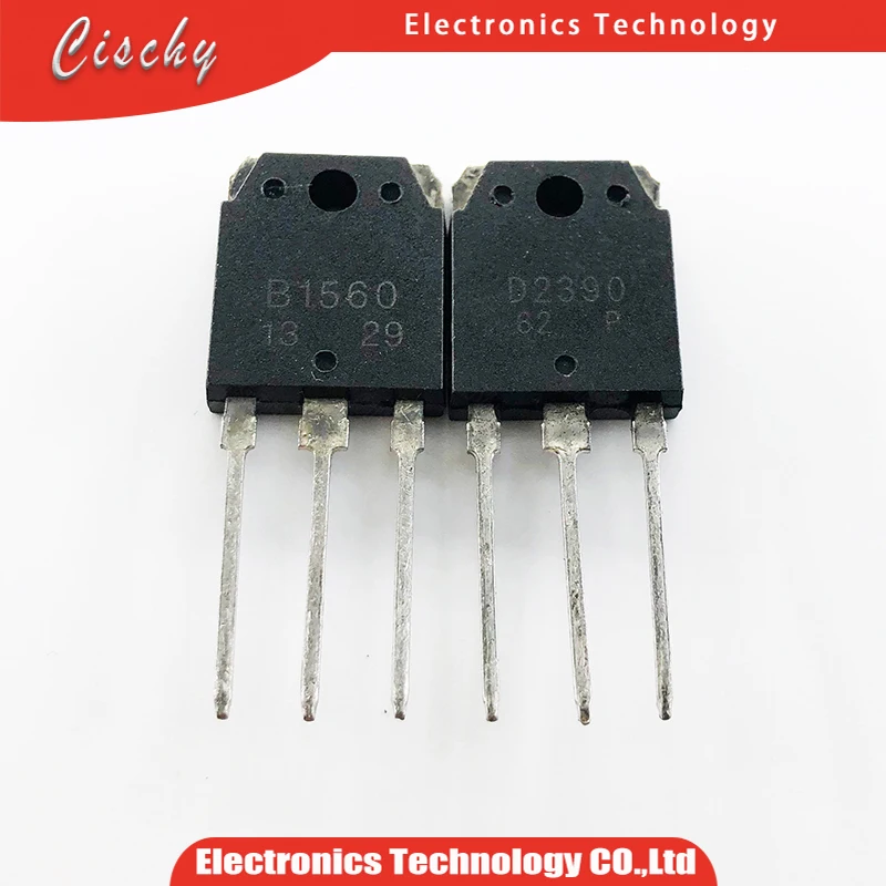 2 peças/lote 1 par 1 peça 2SB1560 + 1 peça 2SD2390 B1560 D2390 par de transistores amplificadores Testado e aprovado em segunda mão