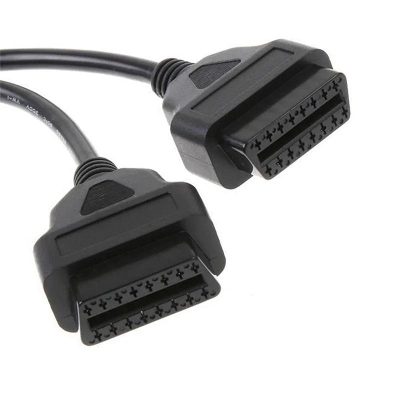 Obd2 16 دبوس تمديد كابلات 30 سنتيمتر ذكر إلى ثنائي أنثى Y الفاصل obd 16pin كابل 1-2 obd موصل محول