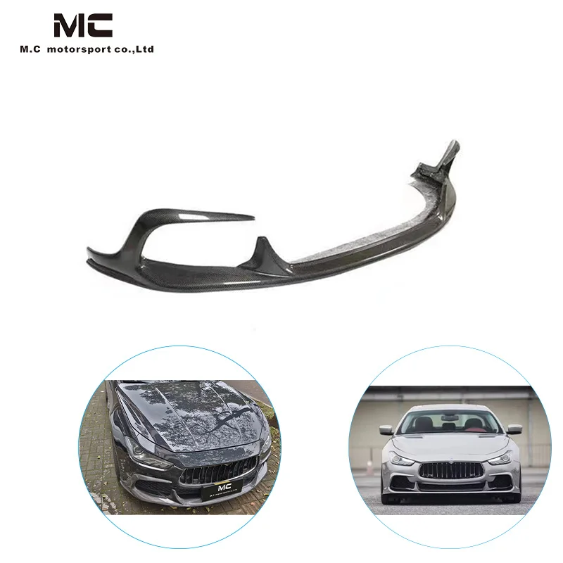 

Accessories Auto Parts A Style Carbon Fiber RFRONT Bumper Lip For Maserati Ghibli Body Kit Carbon Fiber Front Spoiler