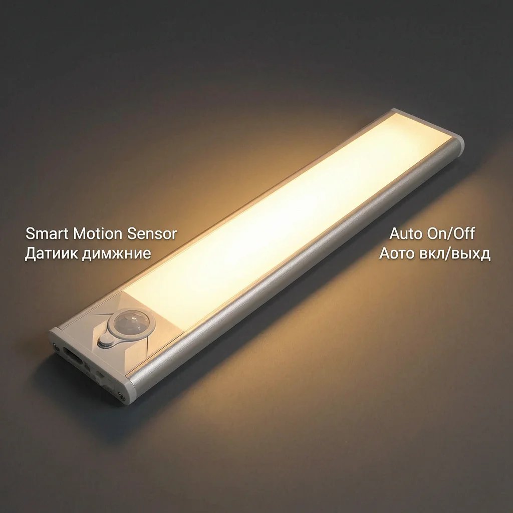 Magnetic Rechargeable LED Closet Light PIR Motion Sensor Ultra Thin Cabinet Bedside Night Lamp
