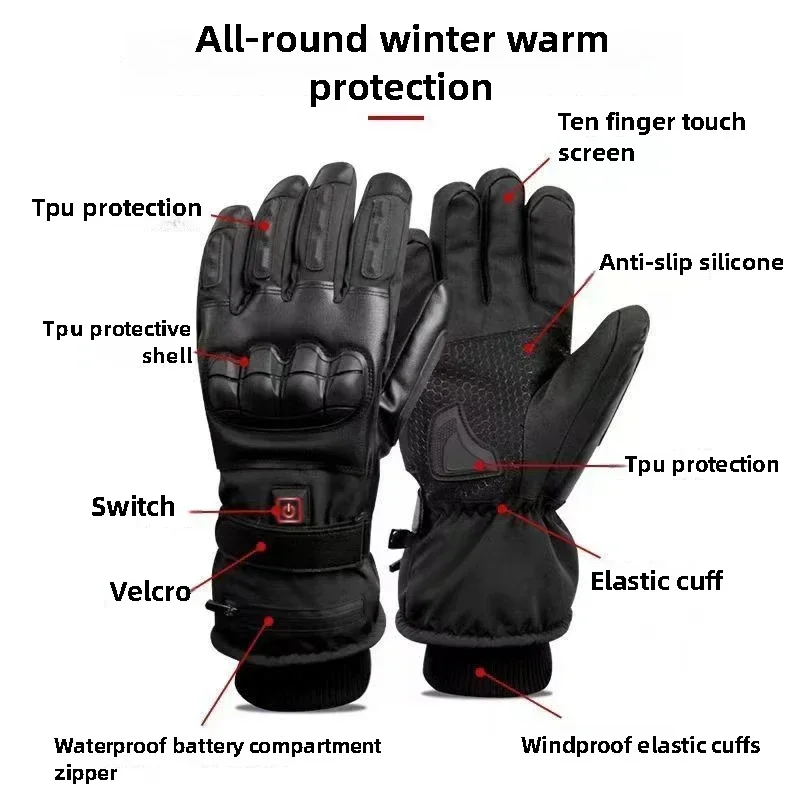 heated Tatical Glove Motorcycle Gloves Man Bicycle Supplies for You Automobiles and Motorcycles Bike Accessories Men\'s Cycling