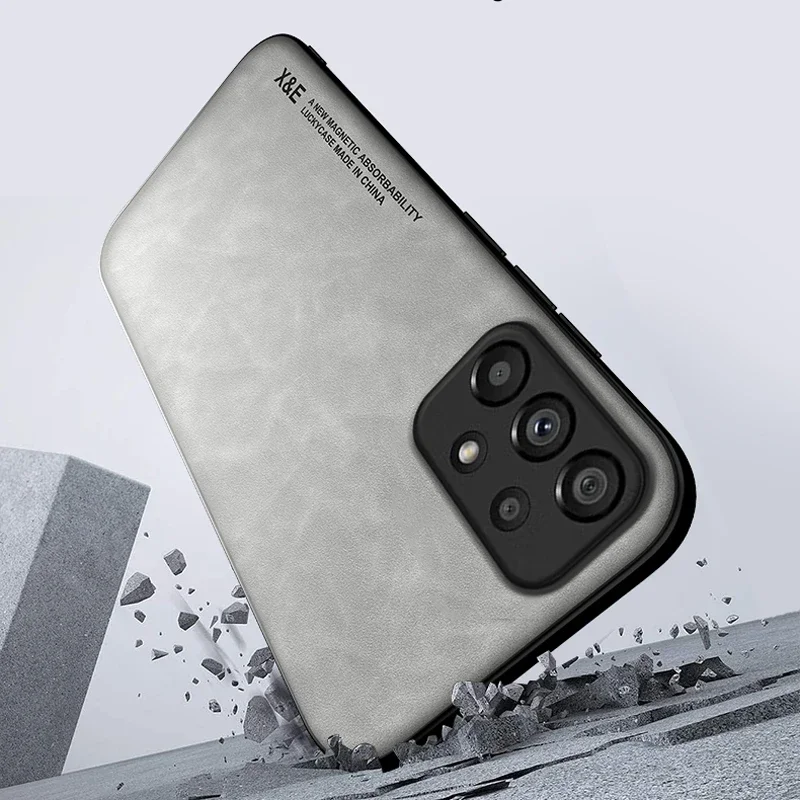 Caixa de couro magnética luxuosa para o Samsung Galaxy, montagem do carro, apoio das tampas, S24, A54, A53, 5G, A52, A55, S23, S22 ultra, S21, S20,